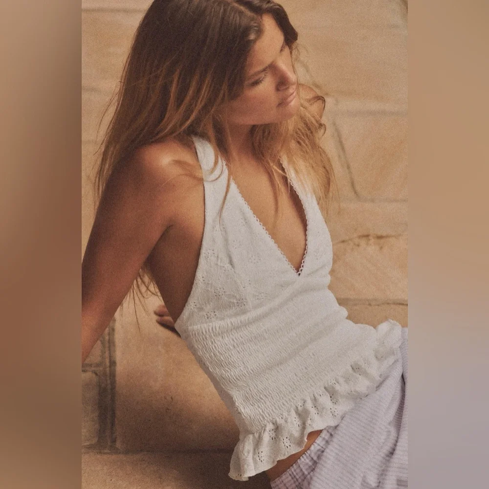 NWT Zara halter mixed material top - Picture 3 of 9